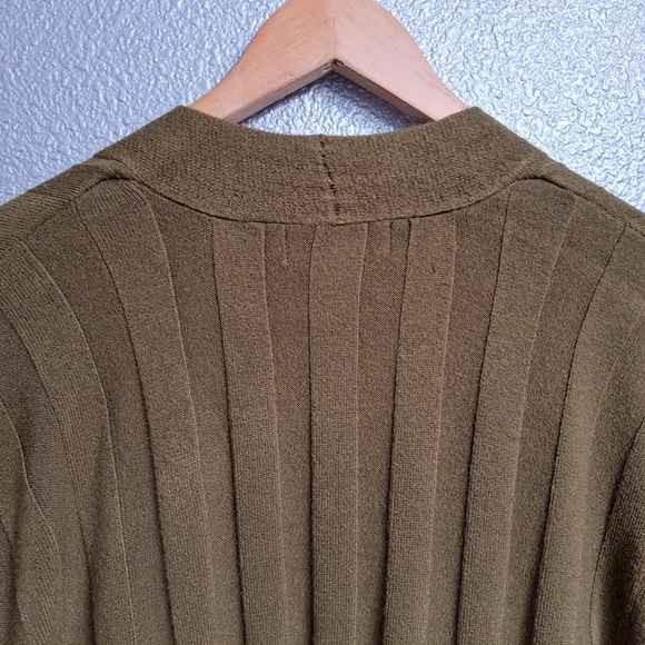 Hampshire Studio Olive Green Open Front Cardigan - Picture 7 of 10